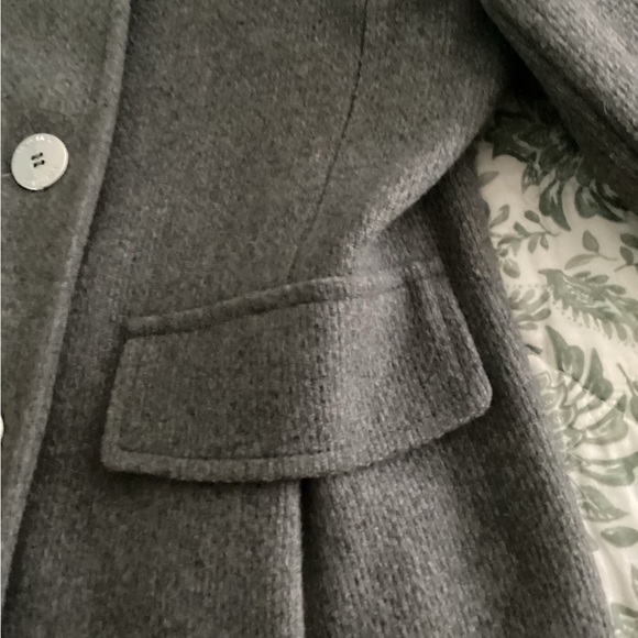 Calvin Klein Charcoal Double-Breasted Pea Coat Jacket Size 8 - Picture 6 of 10